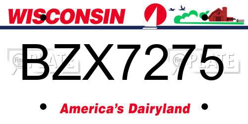 BZX7275 Wisconsin License Plate