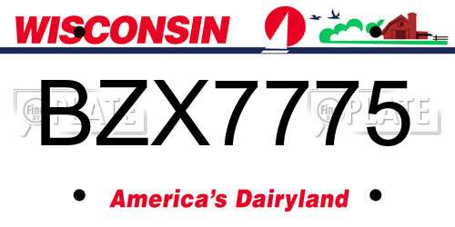 BZX7775 Wisconsin License Plate