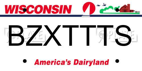 BZXTTTS Wisconsin License Plate