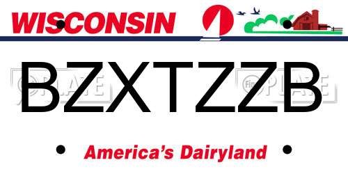 BZXTZZB Wisconsin License Plate