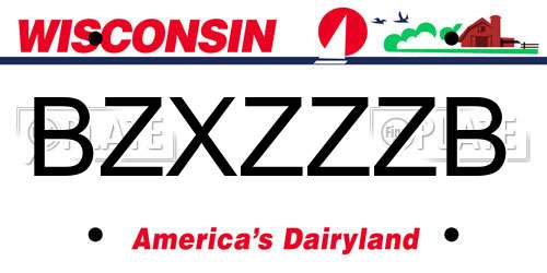 BZXZZZB Wisconsin License Plate