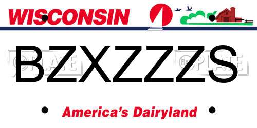 BZXZZZS Wisconsin License Plate