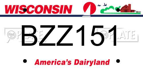 BZZ151 Wisconsin License Plate