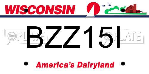 BZZ15I Wisconsin License Plate