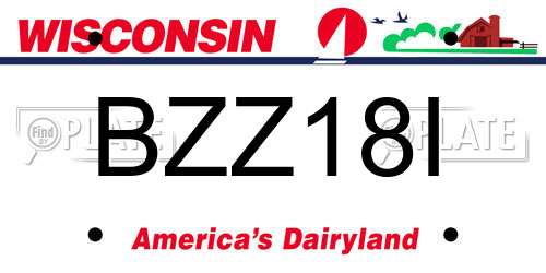 BZZ18I Wisconsin License Plate