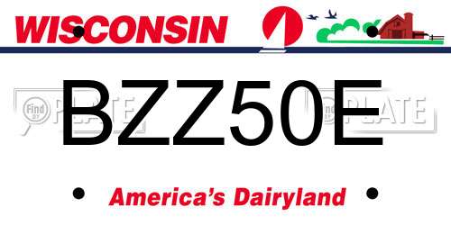 BZZ50E Wisconsin License Plate
