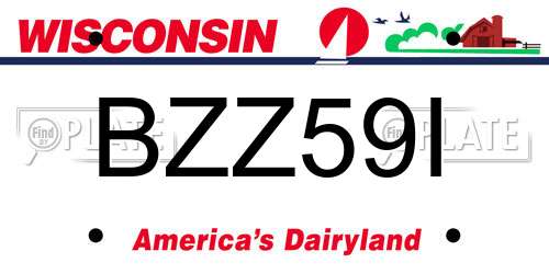 BZZ59I Wisconsin License Plate