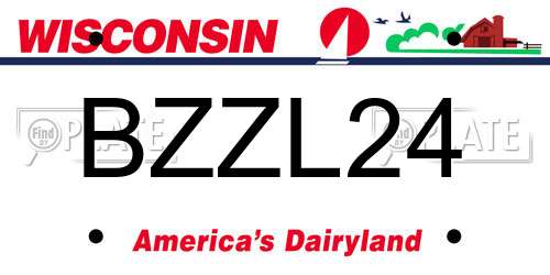 BZZL24 Wisconsin License Plate