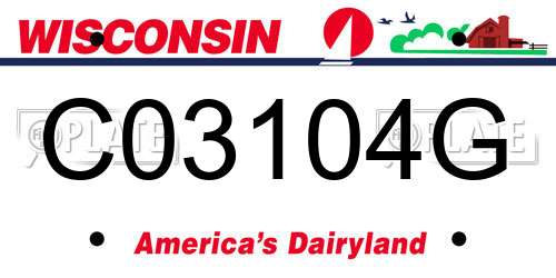 C03104G Wisconsin License Plate