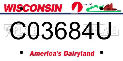 C03684U Wisconsin License Plate