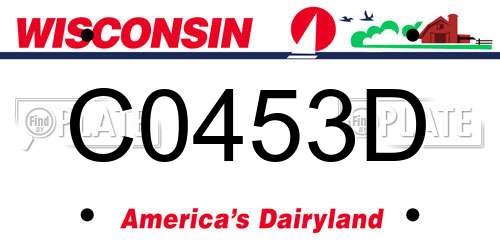 C0453D Wisconsin License Plate