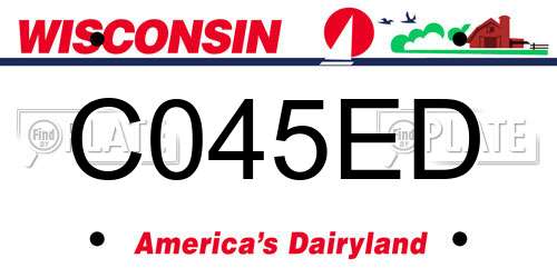C045ED Wisconsin License Plate