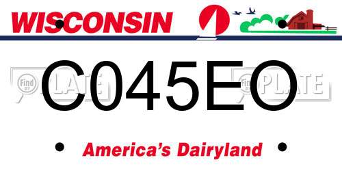 C045EO Wisconsin License Plate