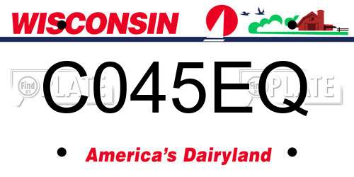C045EQ Wisconsin License Plate