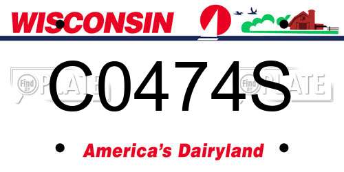 C0474S Wisconsin License Plate