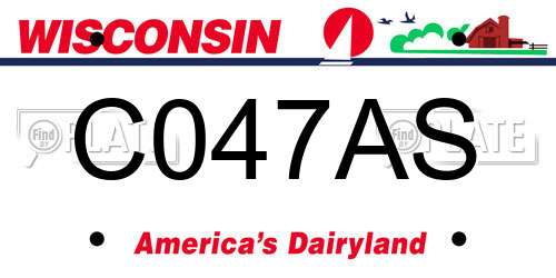 C047AS Wisconsin License Plate