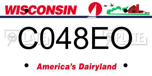 C048EO Wisconsin License Plate