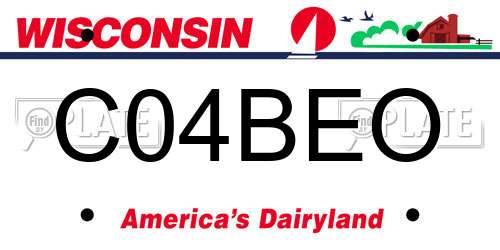 C04BEO Wisconsin License Plate