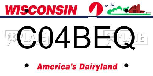 C04BEQ Wisconsin License Plate