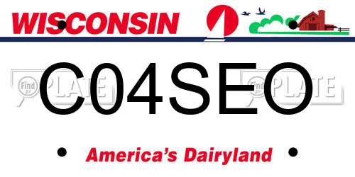 C04SEO Wisconsin License Plate