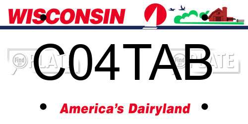 C04TAB Wisconsin License Plate