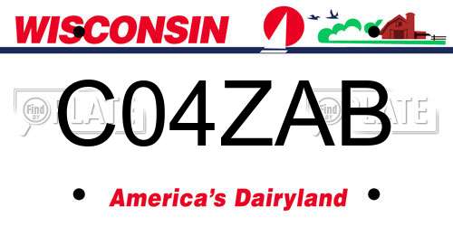 C04ZAB Wisconsin License Plate