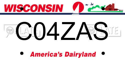 C04ZAS Wisconsin License Plate