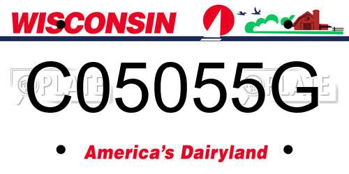 C05055G Wisconsin License Plate