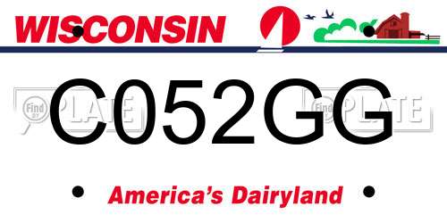 C052GG Wisconsin License Plate