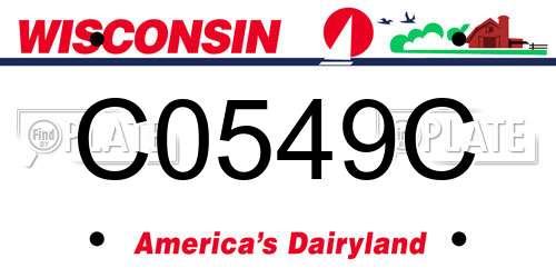 C0549C Wisconsin License Plate
