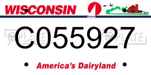 C055927 Wisconsin License Plate