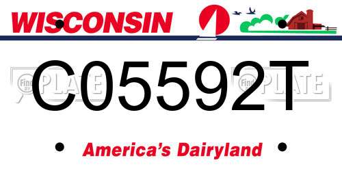 C05592T Wisconsin License Plate