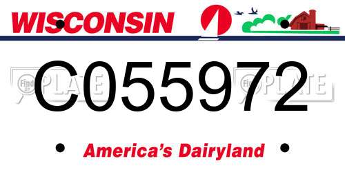 C055972 Wisconsin License Plate