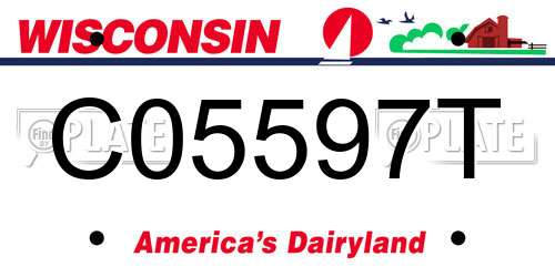 C05597T Wisconsin License Plate