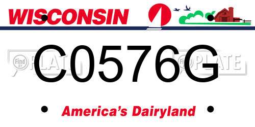 C0576G Wisconsin License Plate