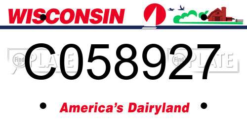 C058927 Wisconsin License Plate