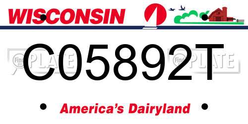 C05892T Wisconsin License Plate