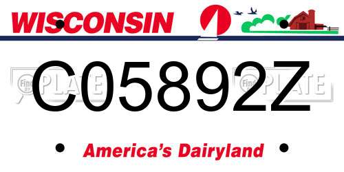 C05892Z Wisconsin License Plate