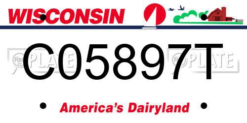 C05897T Wisconsin License Plate