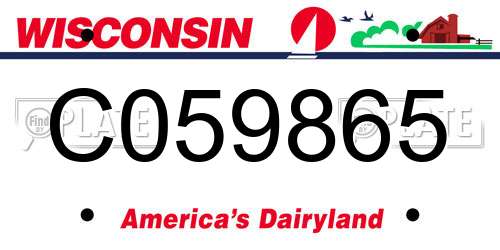 C059865 Wisconsin License Plate