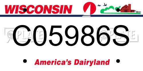 C05986S Wisconsin License Plate
