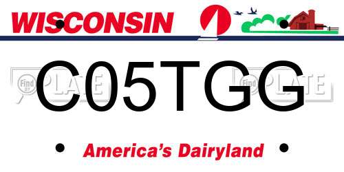 C05TGG Wisconsin License Plate