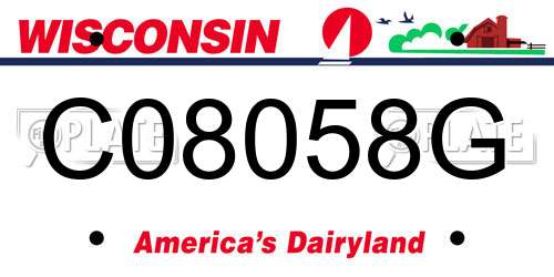 C08058G Wisconsin License Plate