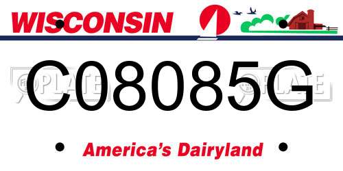 C08085G Wisconsin License Plate