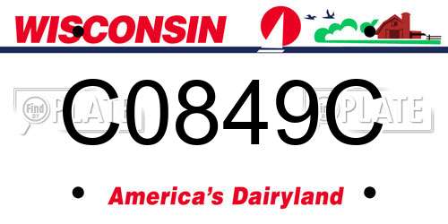 C0849C Wisconsin License Plate