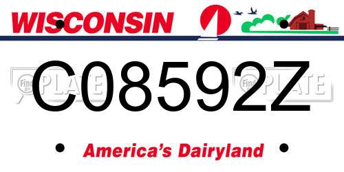 C08592Z Wisconsin License Plate