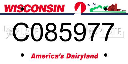 C085977 Wisconsin License Plate