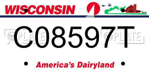 C08597T Wisconsin License Plate