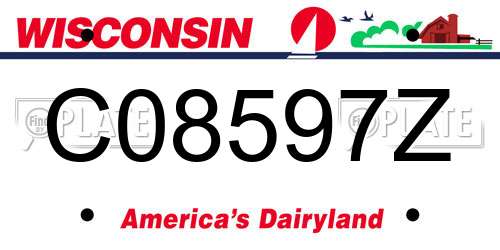 C08597Z Wisconsin License Plate