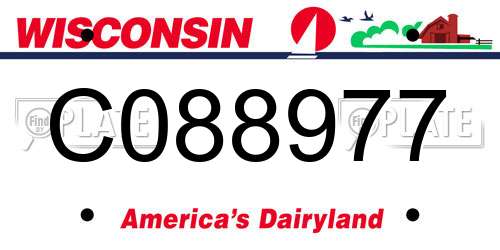 C088977 Wisconsin License Plate